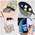 thumbnail image 4 of Lsque Meadow Plants And Butterflies Pattern Telescopic Pencil Bag Pen Holder Stationery Case, Stand-up Retractable Transformer Bag Organizer, 4 of 6