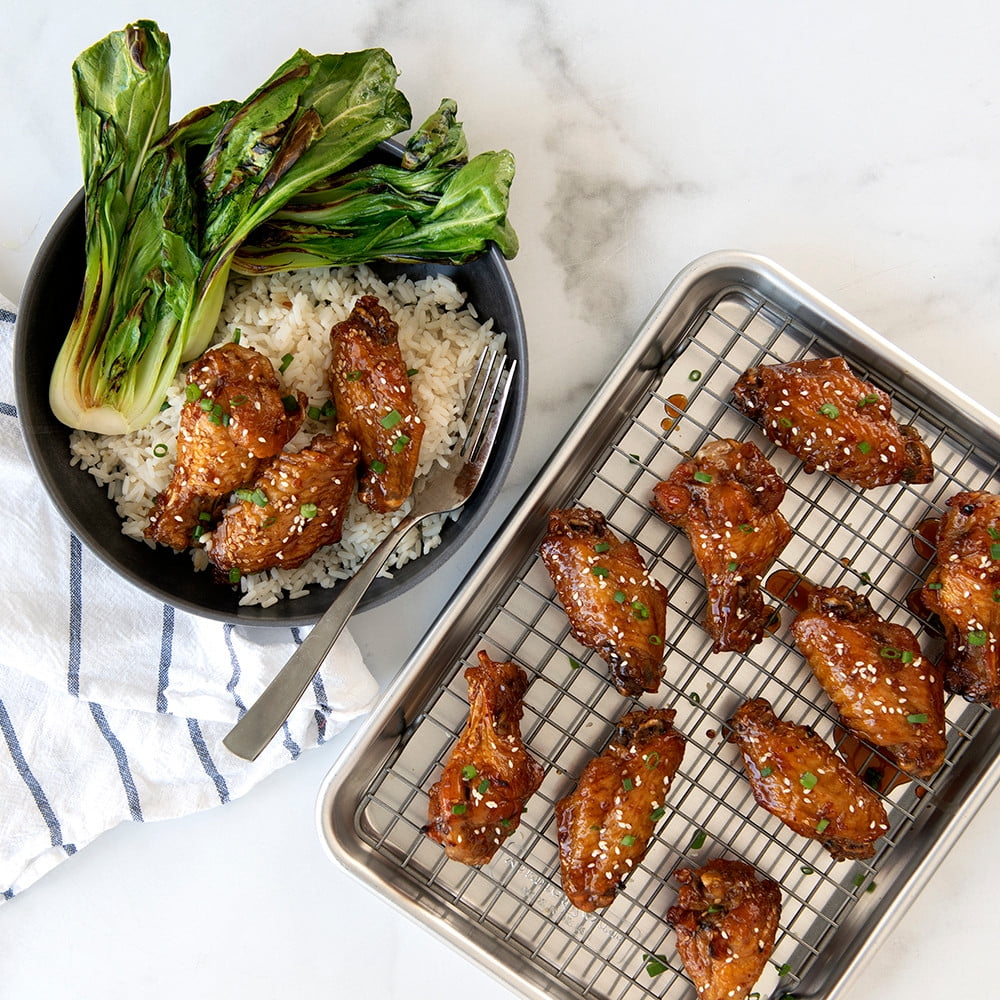 (2 pack) Nordic Ware Naturals Quarter Sheet Pan with Oven-Safe Nonstick Grid - Thumbnail 5