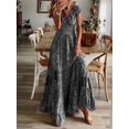 thumbnail image 4 of Vestido Largo Con Cuello De Volantes Y Estampado Floral, Vestidos Largos De Verano Con Cintura De Manga Corta Boho, Ropa De Mujer, 4 of 4