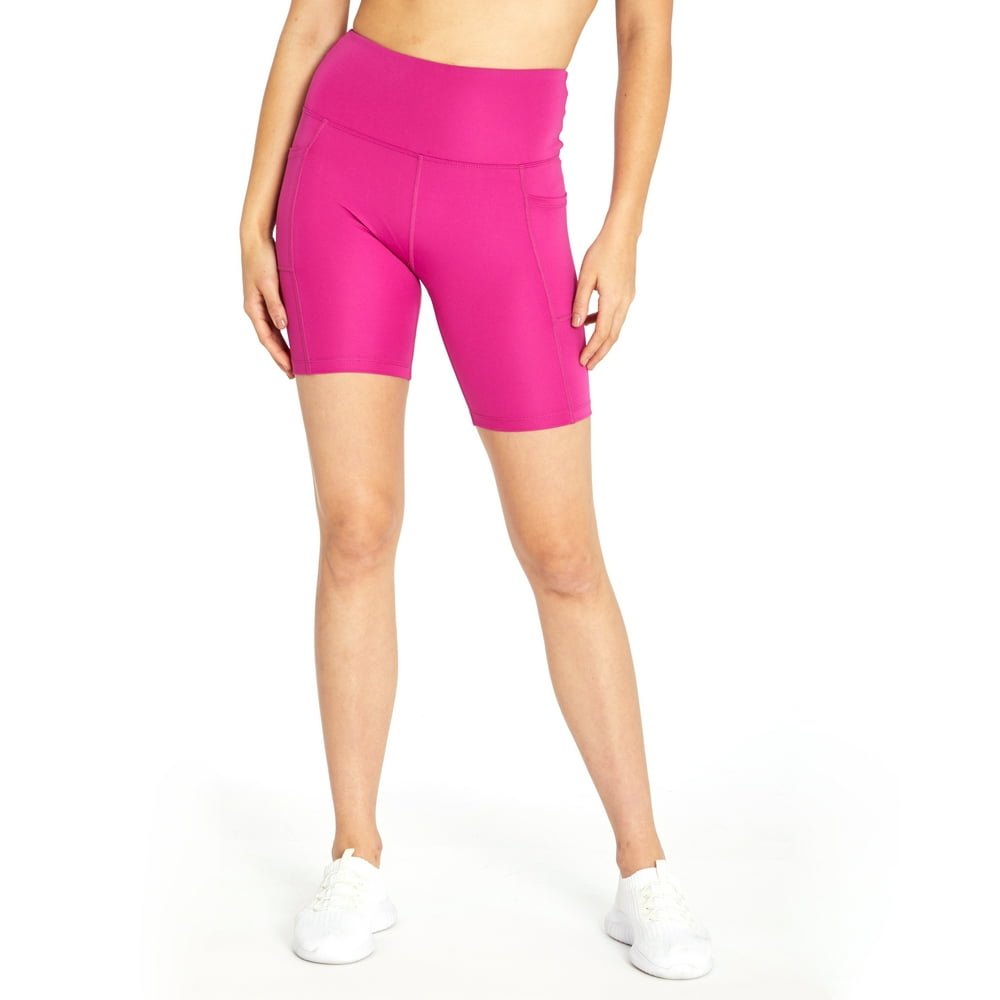 womens red bike shorts with pockets