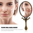 thumbnail image 4 of Vintage Handheld Mirror Folding Handle Makeup Mirror Retro Handheld Vanity Makeup Mirror Travel Mirrors Makeup Tool (Bronze), 4 of 8
