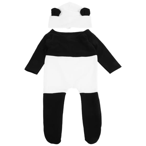 1 juego de disfraz de panda para bebé recién nacido, regalo para baby shower, conjunto de fotografía para recién nacido con mono con pies y gorro para sesiones de fotos de bebé