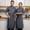 Grey, variant on Unisex Chef Coat Short Sleeve, Breathable Cotton Blend Kitchen Uniform, Press Button Stand Collar Chef Jacket, Hotel Restaurant Cooking Work Shirt, M-6XL