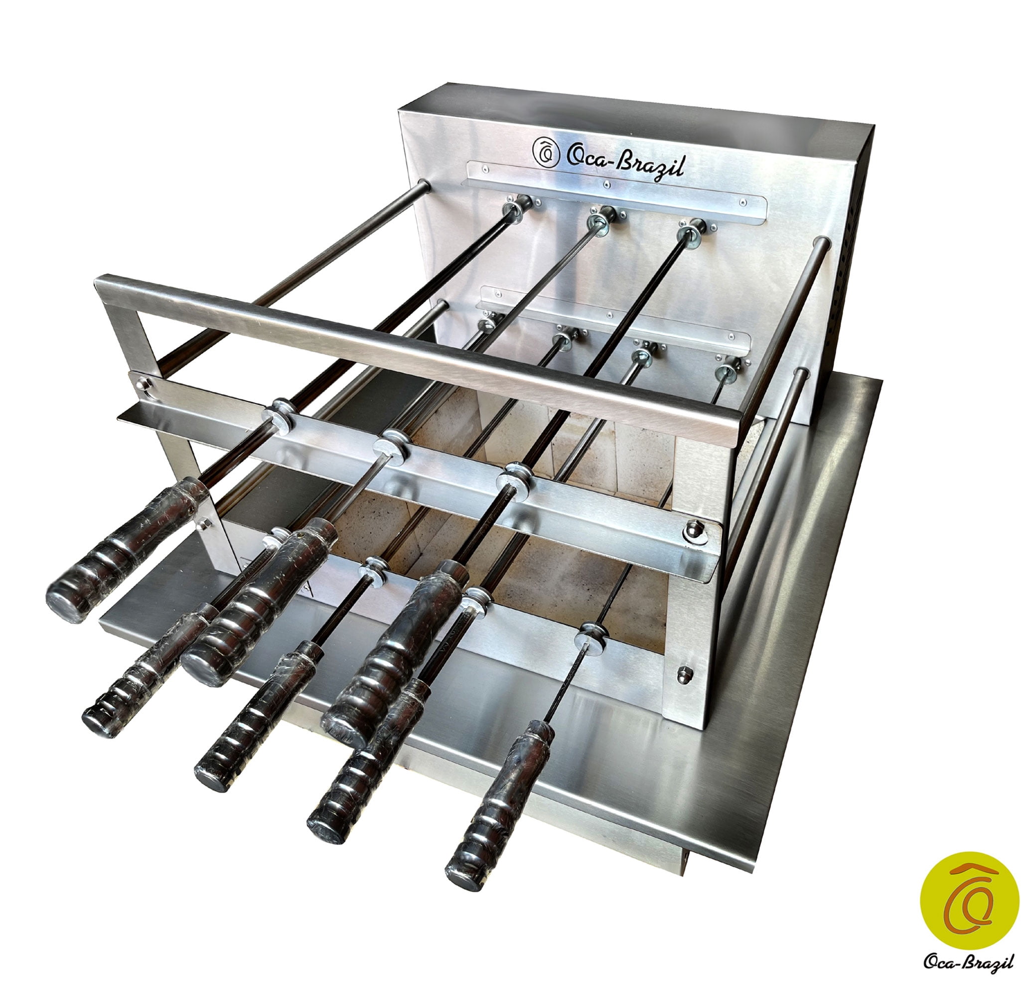 Brazilian BBQ Charcoal Grill with Firebox - 7 Skewers - Oca-Brazil