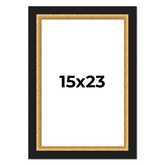15x23 Frame Gold Real Wood Picture Frame Width 2.25 Inches | Interior Frame Depth 0.5 Inches |