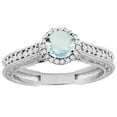 thumbnail image 2 of 14K White Gold Natural Aquamarine Round 5mm Engagement Ring 2-piece Set Diamond Accents, size 7.5, 2 of 4