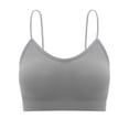 thumbnail image 4 of Spencer Women V Neck Cami Bra Bralettes Padded Seamless Bralette Straps Sleeping Bra Pullover Style Tank Top Bra "Gray, M", 4 of 7