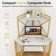 thumbnail image 6 of Spaco Space-Saving Corner Computer Desk with with Hutch and Keyboard Tray-White, Office Desk, Gaming Computer Desks for Study,Working,Writing, 6 of 7