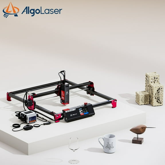 AlgoLa/ser DIY KIT 10W La/ser Engraver with Air Assist Pump, Support WIFI APP Control and Emergency Stop, 0.05x0.1mm La/ser Spot La/ser Engraving Machine for DIY Wood and Metal