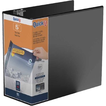 QuickFit View Binder 6-Pack - 2 Inch 3-Ring Binders With Clear Covers For School & Office