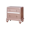 thumbnail image 4 of Simple Relax 2 Drawers Wooden Nightstand with Mirror Trim Rose Gold, 4 of 5