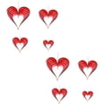 thumbnail image 1 of OUNONA 8Pcs Valentine's Day Heart Decoration Red Paper Hanging Ornament For Party, 1 of 8