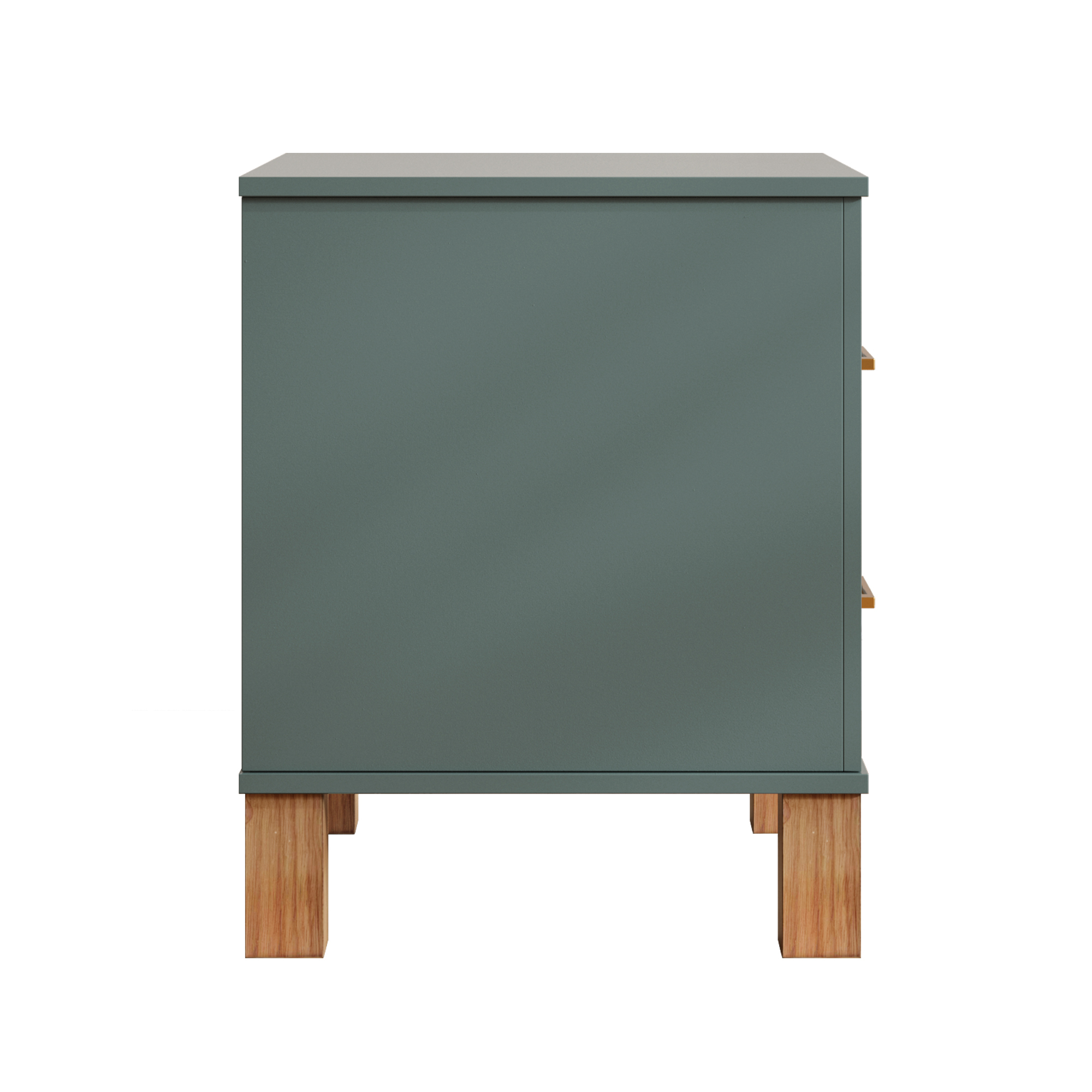 Leumius Nightstand for Bedroom,Wood Bedside Table with 2 Drawer & Solid Wood Legs,Small Storage Cabinet for Living Room,Blue