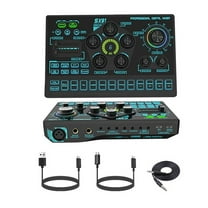 Live Sound Card USB Sound Mixer Professional Mixing Console Amplifier for Live Sing PC Cellphone ,Bass & Treble Control