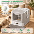 thumbnail image 3 of Gray Enclosed XXL Stainless Steel Cat Litter Box With Lid, Drawer, Mat And Scoop, 3 of 9
