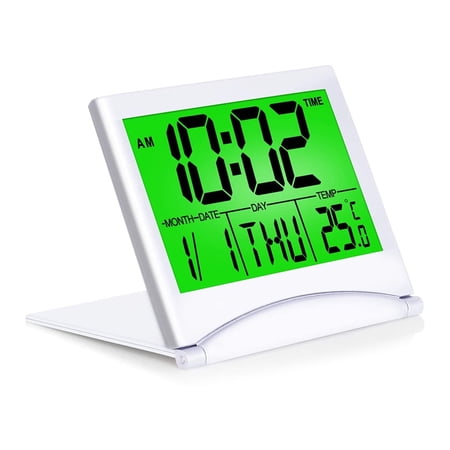 DESIGNICE Digital Travel Alarm Clock Lcd Display Clock with Backlight Calendar Temperature for Home photo DESIGNICE Digital Travel Alarm Clock Lcd Display Clock with Backlight Calendar Temperature for Home