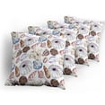 thumbnail image 5 of Ambesonne Colorful Throw Pillow Cover 4 Pack, Seashell Coral Reef, 24", Multicolor, 5 of 7