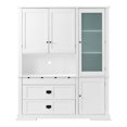 thumbnail image 6 of Freestanding Kitchen Pantry Cabinet with Hutch and Drawers, Extra Large Storage Buffet Cupboard with Adjustable Shelves and Microwave Station, White Finish for Organized Kitchens, 6 of 9