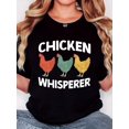 thumbnail image 1 of T-shirt pour Femmes, Imprimé "Three Hens CHICKEN WHISPERER", Mode Minimaliste Rétro, Col Rond, Décontracté et Confortable, T-shirt à Manches Courtes pour le Sport, Fête des Pères, Fête des Mères, Nouvel An, Festival du Printemps, 1 of 7