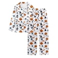 thumbnail image 4 of NMMUED Womens Halloween Pajamas Pumpkin Pjs Women Sleep Clothes for Women's Sleepwear Long Pajamas for Women Set Halloween Gifts for Women, White L, 4 of 5