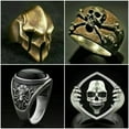 thumbnail image 5 of GKNET Heavy Stainless Steel Gothic Punk Biker Rings Fashion Mens Skull Delicate Jewelry Sz 6-13-#11-8, 5 of 9