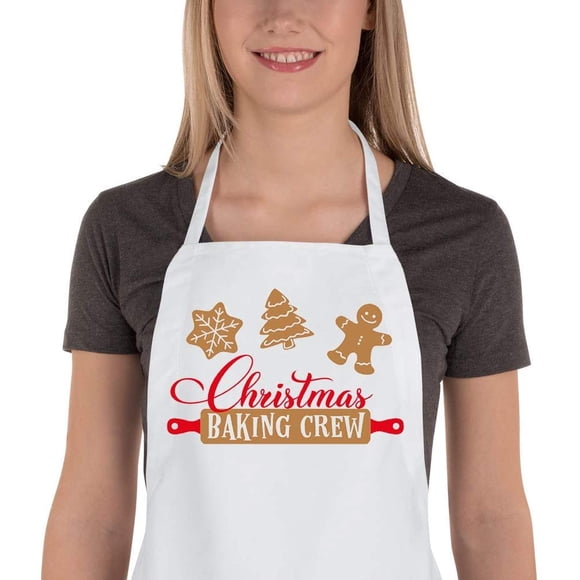 Tablier de Cuisine Amusant pour Femmes et Hommes, Tablier de Chef de Cuisine Ajustable avec 2 Grandes Poches, Professionnel pour Cuisiner, Cuire, Griller (Blanc)