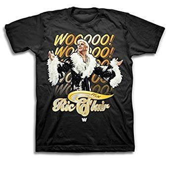 WWE Mens RIC Flair Shirt – The Nature Boy Wooooo! Superstar Tee – 16X World Wrestling Champion