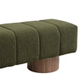 thumbnail image 4 of Christopher Knight Home 64.5" Ottoman Bench with Boucle Upholstery and Wood Legs, Green Fabric, 4 of 8