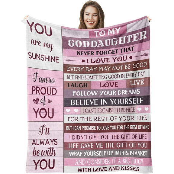 Goddaughter Gifts, Baptism & Birthday Gifts for Girl, God Daughter Gifts from Godmother Blanket Christian Christmas First 1st Communion Confirmation Gifts for Teen Girls Goddaughter Women Blanket