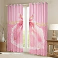 thumbnail image 2 of Homewish Dreamy Princess Dress Black Out Curtains for Teens Kids Children Girls,Kawaii Pink Bow Curtains Pack of 2 (42x63 Each),Geometric Stripes Bedroom Curtains,Lightweight Room Decor, 2 of 6