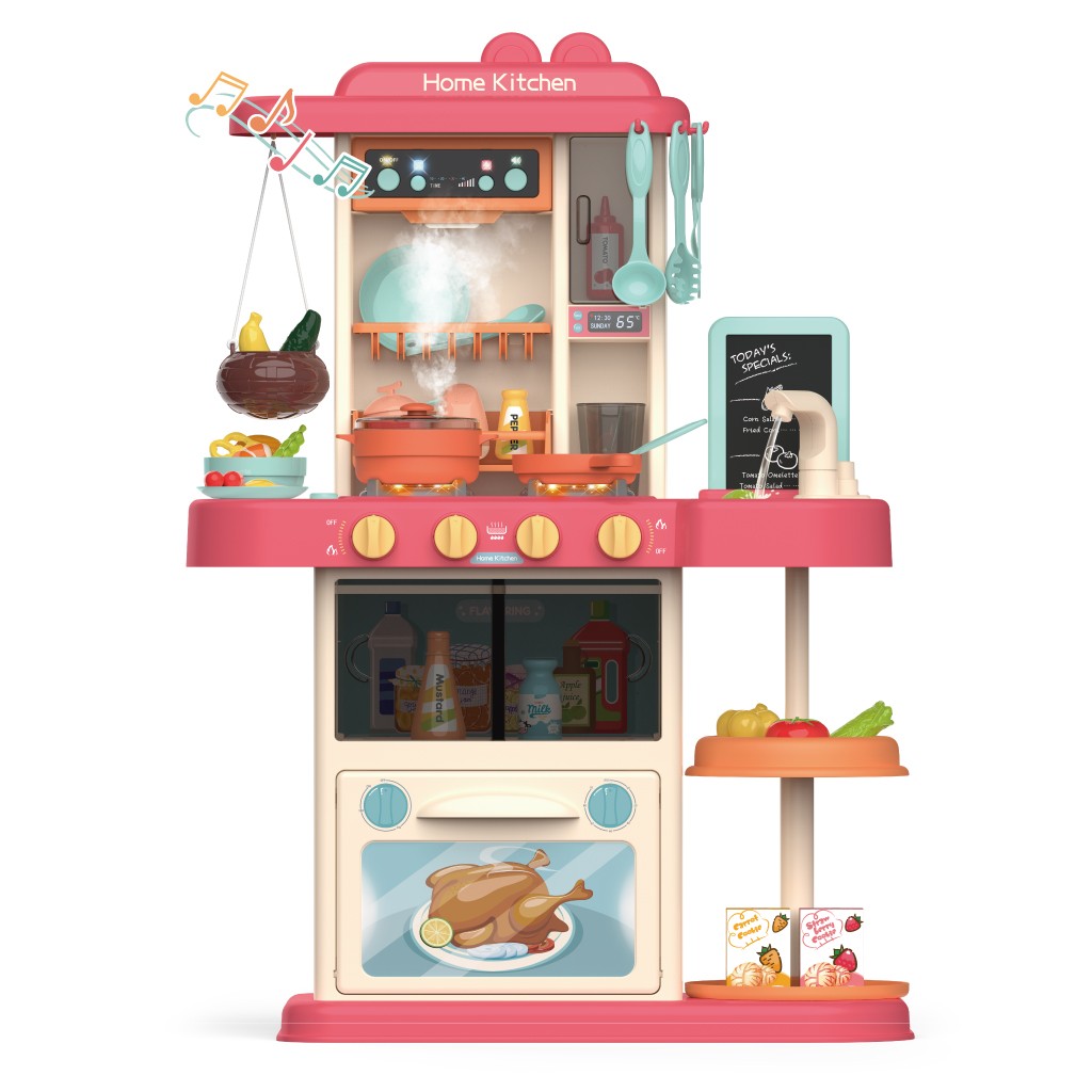 Details about / Kitchen Playset Toy Realist Play Kitchen Little Pretend Pink Kids Play NEW