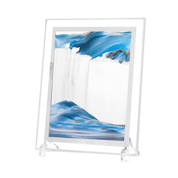 Rbaofujie Decorations for BedroomMoving Sand Art Picture Round Glass 7inch Hourglass Natural Flowing Sand Picture Moving Grit Hourglass 15ml Graduation Decorations Blue