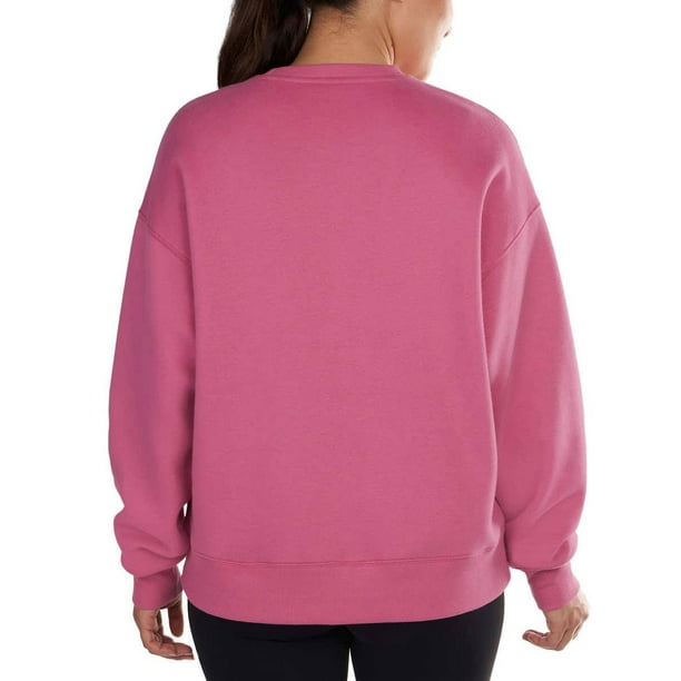 Champion Women s Logo Fleece Sweatshirt Pink M Walmart Business Supplies