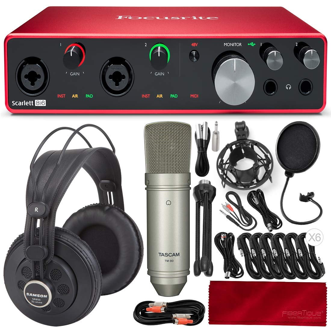 Focusrite Scarlett 8i6 8in 6out USB Audio Interface + Tascam Studio