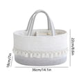 thumbnail image 3 of Birdeem Woven Storage Basket, Cotton Rope Toy Organizer and Diaper Caddy with Partition, Portable Handheld Decor, 3 of 7