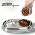 thumbnail image 5 of Stainless Pet Dish, Non Slip Feeder Container, Cat Food Bowl with Sturdy Material, Pets Water Bowl with Easy Cleaning, Pet Dish Set, Practical Feeding Accessory for Kitten Puppy Indoor Outdoor Use(Q), 5 of 6