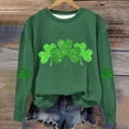thumbnail image 4 of AherBiu Chandails en Molleton de la Saint-Patrick pour Femmes Col Rond Manches Longues Imprimé Trèfle Doublé en Polaire Vêtements de Printemps, 4 of 4