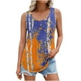 thumbnail image 2 of Blouse for Women Sleeveless Round Neck Floral Printing Summer Casual Tee Tank Multicolor XL,Womens Tank Tops, 2 of 5