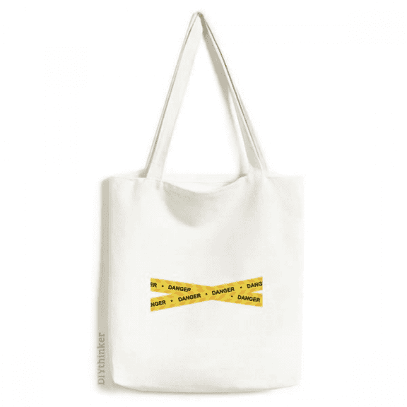 Logo Danger Line No Entry Tote Canvas Bag Shopping Satchel Casual Handbag