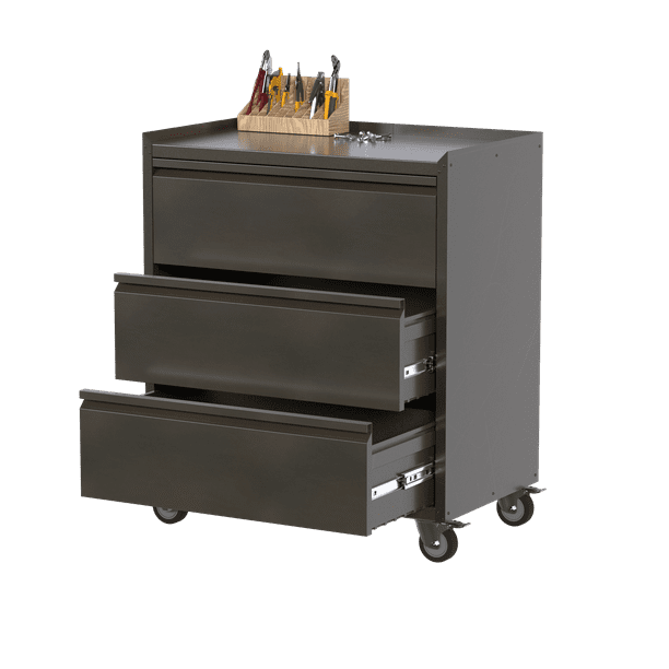 SUXXAN Retro Metal Rolling Storage with 3 Drawers & Adjustable