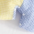 thumbnail image 5 of Nwiuh Newborn Baby Boy Summer Clothes Short Sleeve Dress Shirt Romper Button Jumpsuit Gentleman One Piece Outfit (Light Yellow, 6-12 Months), 5 of 9