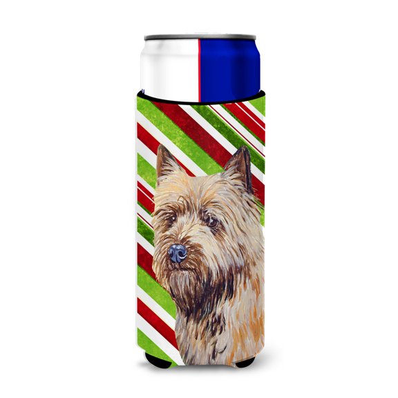 Carolines Treasures LH9230MUK Cairn Terrier Candy Cane Holiday Christmas Ultra Hugger for slim cans Slim Can multicolor