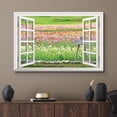 thumbnail image 2 of wall26 Canvas Print Wall Art Window View of Rainbow Tulip Garden Nature Wilderness Photography Realism Rustic Scenic Colorful Relax/Calm Ultra for Living Room, Bedroom, Office - 12"x18", 2 of 5