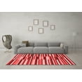 thumbnail image 3 of Ahgly Company Indoor Square Abstract Red Contemporary Area Rugs, 5' Square, 3 of 4