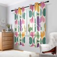 thumbnail image 2 of Yayeee Window Curtains Light Filtering 63"x52" Grommet Panel Pair Home Living Room Decor, Purple Clover Pattern, 2 of 7