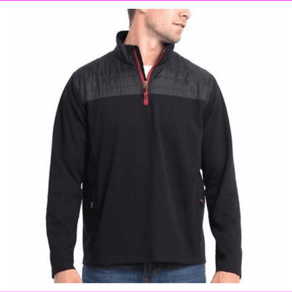 Eddie Bauer Mens Pullover Sweatshirt 1/4 Zip Big L/Black/Red Walmart