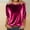 Hot Pink, variant on Turilly Fashion Women's Velvet Tops Comfortable Crewneck 3/4 Sleeve Solid Casual T-Shirt Loose Summer Top