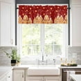 thumbnail image 3 of Christmas Navy Blue Kitchen Curtains, Winter House Star Candy Snowflake 3-Piece Kitchen Curtain Valance and Tiers Set 36 Inch Length, Rod Pocket Half Window Curtains for Cafe Living Room Bathroom, 3 of 6