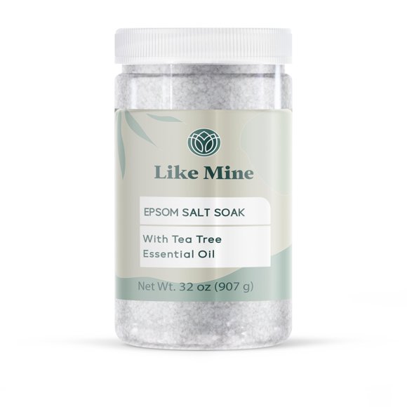 Like Mine Sal de Epsom Remojo con aceite esencial de árbol de té Mezcla de sulfato de magnesio para baño y pies de 2 lb