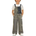 thumbnail image 6 of Rompers for Girls Minimalist Patriotic Flag Print Sleeveless Square Neck Unisex Casual Pocket Jumpsuit Kids Holiday Play Outfit, 6 of 7